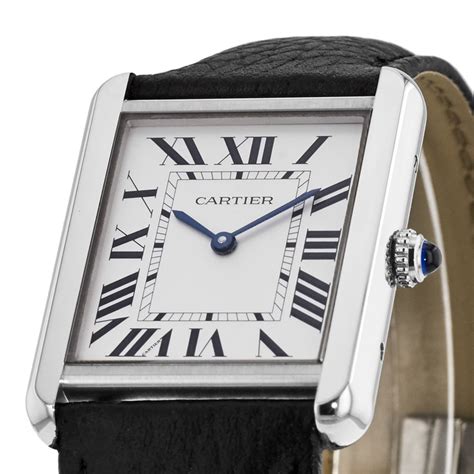 cartier tank solo indossato|cartier leather tank watch.